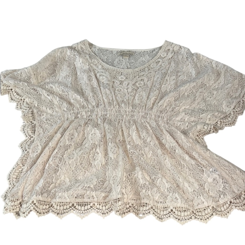 🔥3/$20🔥 Twenty One Cotton Vintage Y2K Cream Lace Blouse Size Small